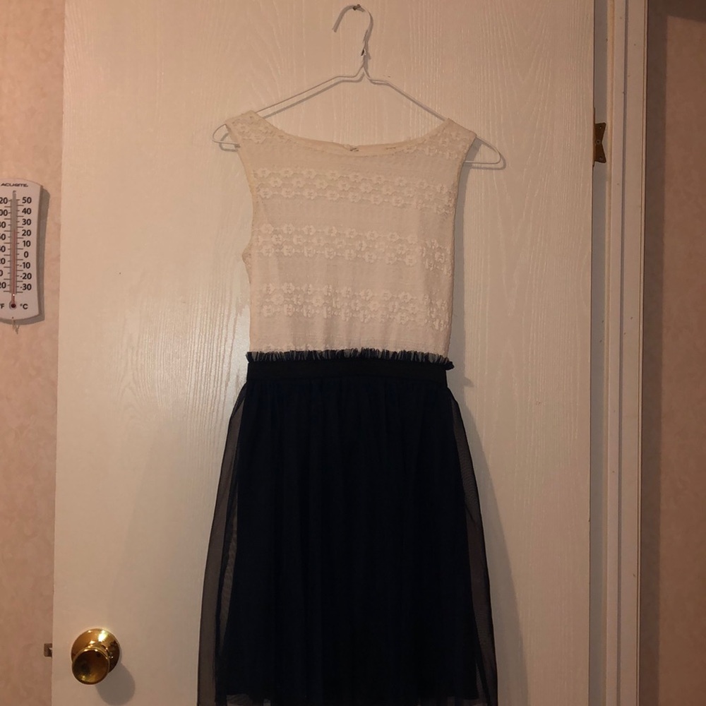 Sapphire Blue & White Dress